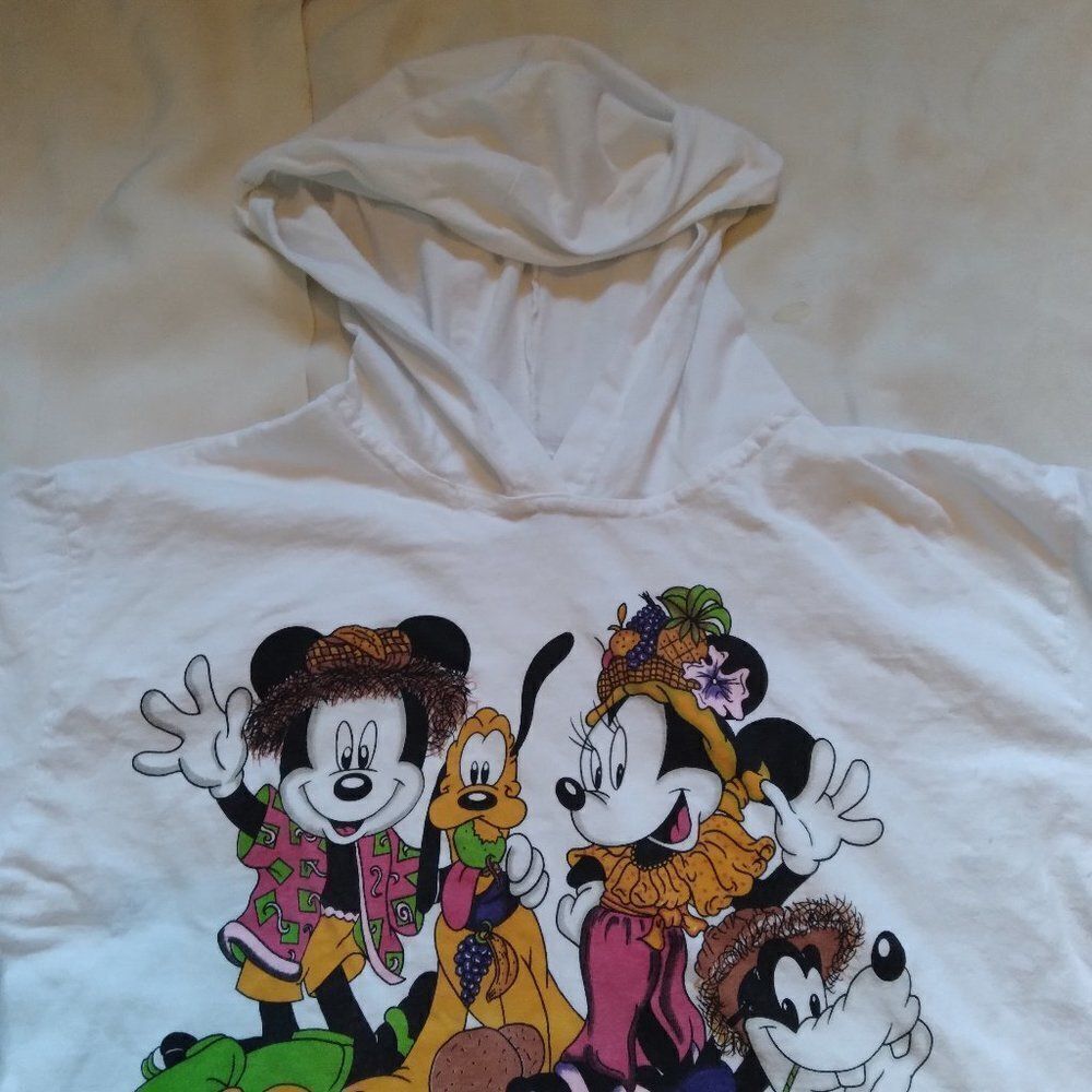 Vintage Mickey Unlimited Mickey Mouse Short Sleeve Cropped Hoodie